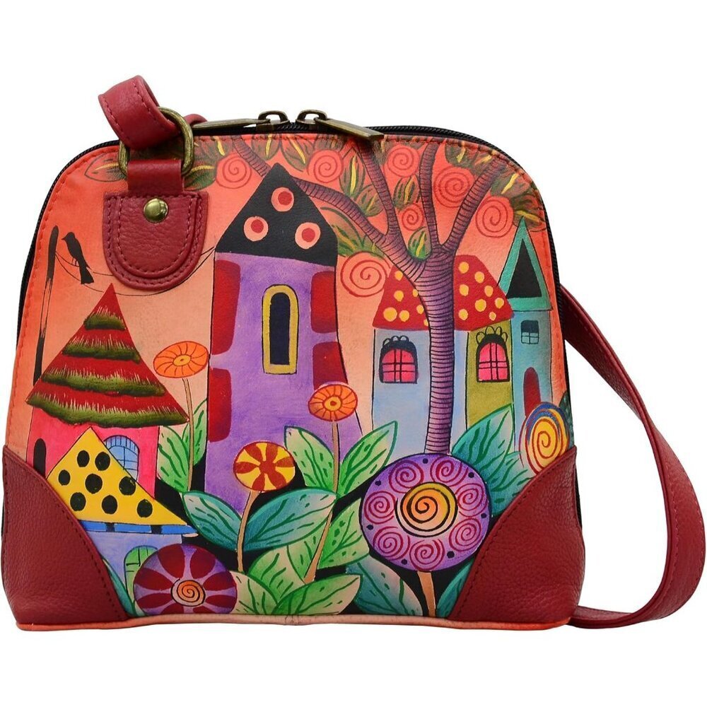 Leather Organizer Multi-Compartment Zip-Around Small Travel Purse